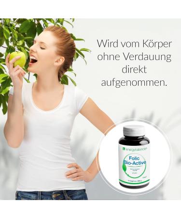 Energybalance Folic Capsules - High Bioavailability Folate for Pregnancy & Fertility | Vegan Vitamin B9 (5-MTHF Quatrefolic) | Swiss Quality | 90 Vegecaps - 600 g - Buy Online on GoSupps.com