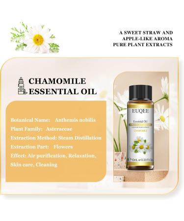 EUQEE Chamomile Essential Oil 10ml - Natural Aromatherapy for Home Diffusers - Buy Online on GoSupps.com
