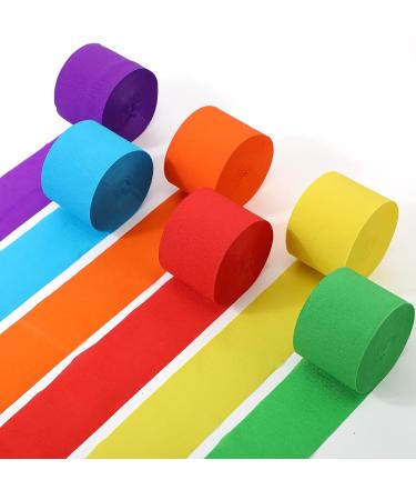 Rainbow Crepe Paper Streamers - 18 Rolls for DIY Art Projects, Baby Showers, Birthdays, and Fiesta Decorations - Buy Online on GoSupps.com