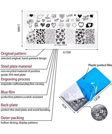 RUNRAYAY Love Nail Stamping Plate Fashion Valentine'S Day Theme Multi-Pattern Stamp Print Image Template Nail Art for Nail Design - Buy Online on GoSupps.com