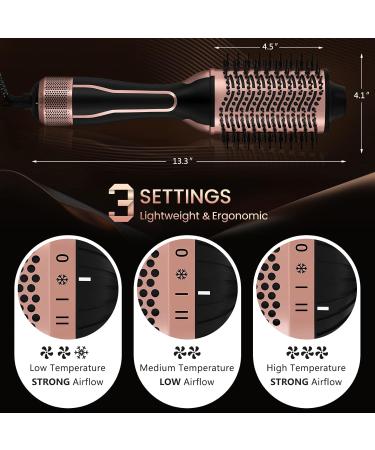 PRITECH Dual Voltage Hair Dryer Brush - 4 in 1 Ionic Hot Air Styler for Salon-Curling & Straightening - 1000W Ceramic Coating - Buy Online on GoSupps.com