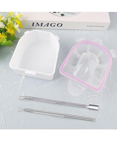 3 in 1 Nail Soaking Bowl Kit with Cuticle Peeler and Pusher - Pink - Buy Online on GoSupps.com