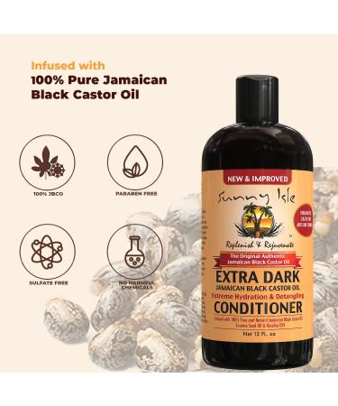 Sunny Isle Extra Dark Jamaican Black Castor Oil Conditioner - 12 fl oz | Nourishing Hair Repair - Buy Online on GoSupps.com
