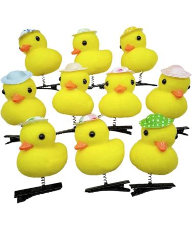 Cartoon Plush Duck Hair Clip Set - 10 Soft Yellow Hair Pins Fun Animal Hair Clips for Kids & Women | Easter Headdress | Cute Duck Hair Accessories for Parties Costumes Everyday Wear Hat style - Buy Online on GoSupps.com