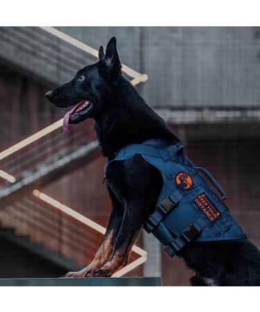 Oneigris No-Pull Dog Harness | Ultra Breathable Adjustable Vest for Large & Medium Dogs - Blue (M: Neck 40-58cm Breast 60-81cm) - 2 Handles for Easy Control - Buy Online on GoSupps.com