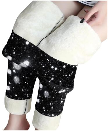 Jiqing Women's Warm High Waist Thermo Leggings - Fleece Lined Plush & Fluffy for Outdoor & Home - Black - Buy Online on GoSupps.com
