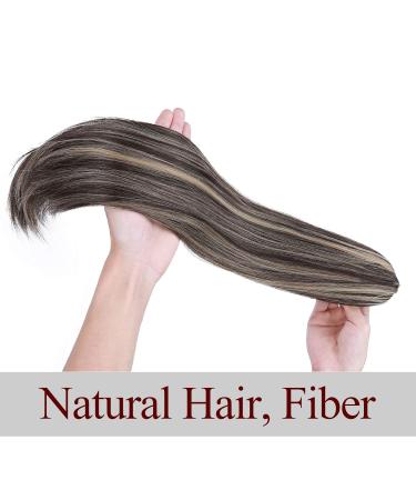 Ponytail Extension & Braid Clip-In | Heat-Resistant Micro-Wavy Hair - 22 (55cm) Dark Brown & Ash Blonde - Buy Online on GoSupps.com