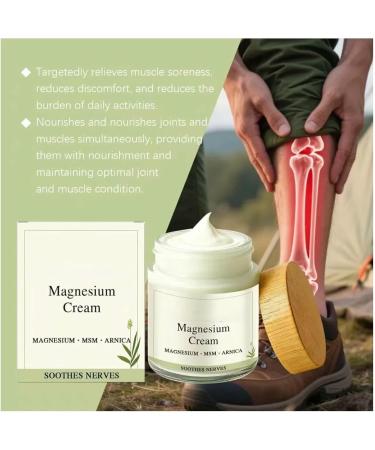 Cr me de magn sium de soulagement cr me de soulagement des nerfs avec formule d'apport min ral MSM et arnica absorption rapide non grasse pour les articulations et les muscles du genou 1pc - Buy Online on GoSupps.com