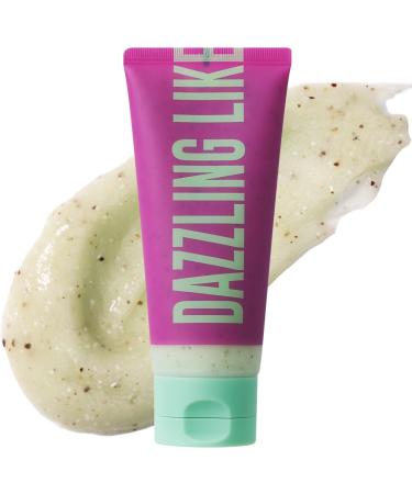 Dear Doer Dazzling Body Scrub in Tube - Radiant & Gentle Exfoliator with Grape Seed & Plant-Derived Cellulose to Remove Dead Skin Cells with Vitamin C Fresh Floral Scent Vegan 3.38 fl oz (100 ml)
