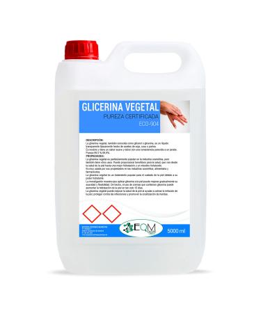 EQM SOLUCIONES QUIMICAS EQM SOLUCIONES QU MICAS | ECO-904 | 5L | Vegetable Glycerin | Purity 99.5% Glycerol 100% Natural | Natural Moisturizer for Ha