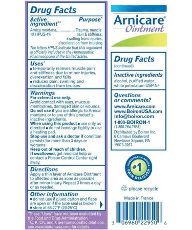Boiron Arnicare Arnica Pain Relief Ointment 1 oz - Pack of 2 - Buy Online on GoSupps.com