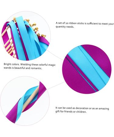 10pcs Cheering Ribbon Wand Party Streamers | Fairy Dance Ribbons for Weddings & Events - Blue 30.5x62cm - Buy Online on GoSupps.com