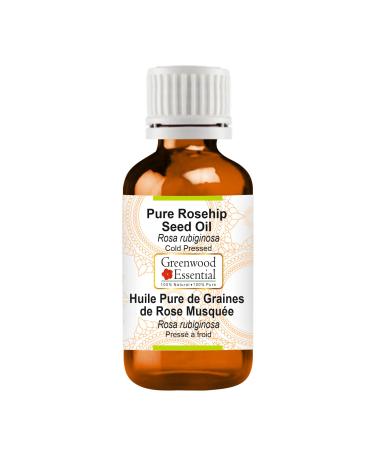 Pure Rosehip Seed Oil (Rosa rubiginosa) Cold Pressed 10ml (0.33 oz) 10ml (0.33 Ounce) with Plastic Euro Dropper