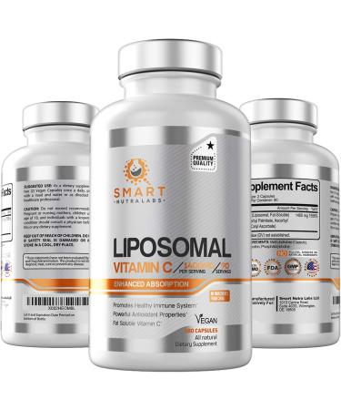 Liposomal Vitamin C 1400mg- 180 Vegan Capsules- China Free Ingredients Fat Soluble High Absorption VIT C- Supports Healthy Immune System & Collagen Booster- Powerful Antioxidant Support Supplement