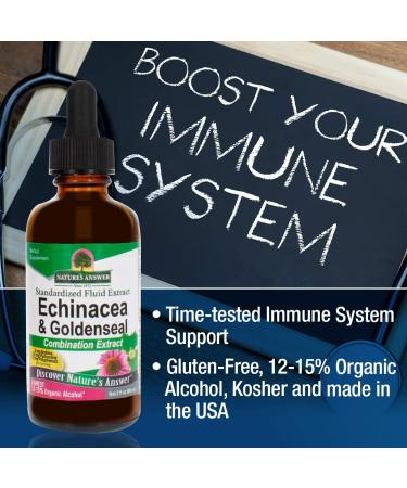 Nature's Answer Echinacea & Goldenseal - Organic Immune Booster & Wellness Support - 2 oz - Buy Online on GoSupps.com