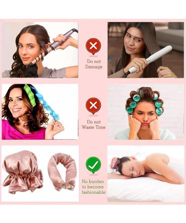 2 Pack Overnight Blowout Bun Bons Satin Heatless Curling Set for Long & Medium Hair Heatless Curlers Bun for Girls Women Sleeping Styling Hairdressing DIY Curlers Hair Tools (Pink) - Buy Online on GoSupps.com