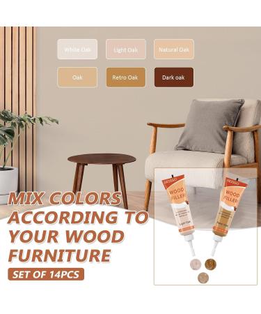 Wood Furniture Repair Kit - 6 Color Filler & Polish Wax for Scratches Cracks & Stains | Restore Hardwood Laminate Tables & More - Buy Online on GoSupps.com