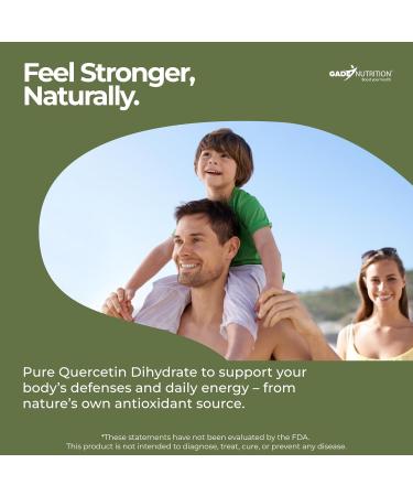 Gade Nutrition Pure Quercetin Dihydrate Powder | 98% Purity, Non-GMO, Gluten-Free and Dairy Free | 250g (8.8 oz), 1000mg per Serving, 250 Servings | Immune Support, Powerful antioxidant | USA Made - Buy Online on GoSupps.com