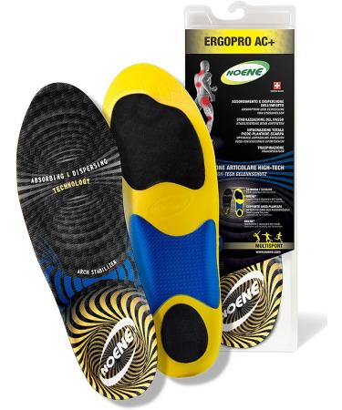 Noene AC2 Ergopro Cushioning Sports Insoles - Shock Absorption for Men & Women - Size 43 - Black - Buy Online on GoSupps.com