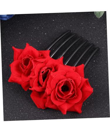 Amosfun 1pc Red Rose Hair Comb Bridal Headpieces for Wedding Flower Hair Clips for Wedding Hair Comb Bridal Hair Comb Hair Side Comb Wedding Rose Flower Hair Comb Bride Rose Color Headgear - Buy Online on GoSupps.com