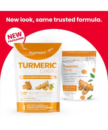 HumanN Turmeric Curcumin Chews Supplement - Orange Citrus Flavor | 30 Count - Buy Online on GoSupps.com