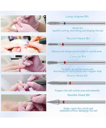 60 Pcs Diamond Nail Drill Bit Set - Electric Cuticle Cleaner & File for Acrylic, Gel Nails - 3/32 Ceramic Nail Drill - Manicure Pedicure Tool for Home Salon - Buy Online on GoSupps.com