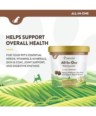 NaturVet All-In-One 4-In-1 Support Soft Chews - 60 Count 8.4 oz for Dogs - Buy Online on GoSupps.com