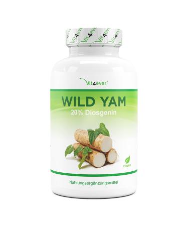 Wild yam root extract - 240 capsules - original Mexican wild yams root - high -dose with 880 mg extract (including 176mg diosgenin) per daily dose - laboratory test vegan - Buy Online on GoSupps.com