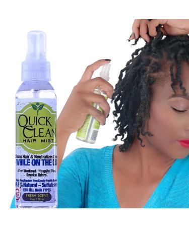 ARAVENEL Products Quick Clean Hair Mist 4oz NO RINSE Shampoo and Conditioner Mist. Spray  Wipe Clean and Go! For Braids  Locs  Scalps  Elderly Care  Post Workouts. Neutralizes Odors. Waterless Cleaning. No mess  no rinse...