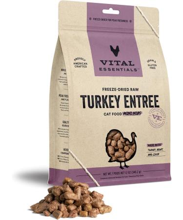 Vital Essentials Vital Cat Freeze Dried Grain Free Turkey Mini Nibs Cat Food - 12 oz