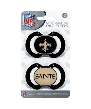 Baby Fanatic Pacifier 2-Pack - NFL New Orleans Saints - Officially Licensed League Gear