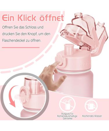 Aohan 1L BPA-Free Sports Water Bottle - Time Marked for Fitness Office & Outdoor Use - Stylish Pink Blue Gradient - Buy Online on GoSupps.com