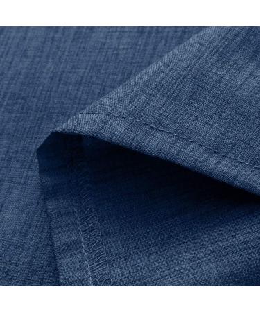 BEUU 2022 Men's Summer Casual Shirt - Cotton Linen Short Sleeve Button Down Navy X-Large - Buy Online on GoSupps.com