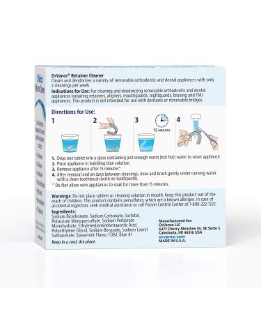OrVance Retainer Cleaner Tablets (3 Month Supply) - Removes Odors, Stains, and Plaque | For Invisalign, Night Guards, and Dental Appliances - Buy Online on GoSupps.com