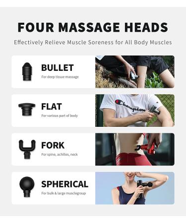 Merach Mini Massage Gun - Portable Percussion Muscle Massager for Athletes - Deep Tissue Relief - Anti-Slip Handle - Gray - Buy Online on GoSupps.com
