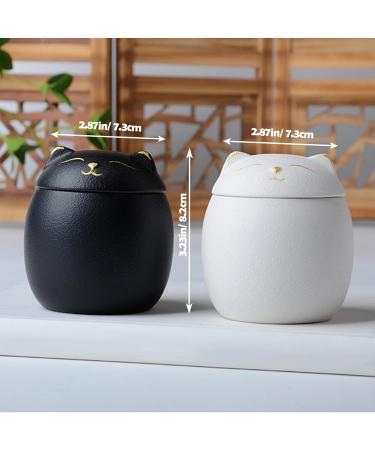 Mini Urns for Ashes Handicrafted Matte Ceramic Cat Ashes Urns Small Pets Ashes Keepsake Memorial Gift Ashes Holder with Exquisite Box-Black Small S Black - Buy Online on GoSupps.com