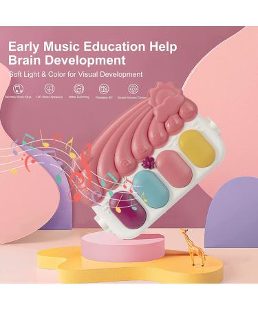 Baby Play Mat Gym Piano | Tummy Time Activity Mat with 5 Sensory Toys | Music & Lights | Boy & Girl Gifts | Newborn to 12 Months (Pink) - Buy Online on GoSupps.com