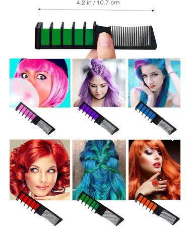 6 Colors Hair Chalk Combs for Girls - Washable Temporary Hair Color Set by EBANKU | Perfect for Birthday, Cosplay, Halloween, Christmas Parties - Buy Online on GoSupps.com