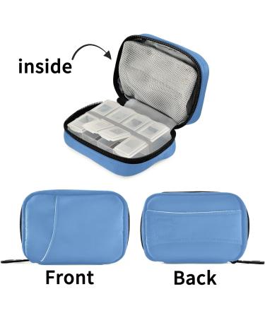 Naanle Pill Box - 7 Day Travel Organizer | Zipper Portable Weekly Case | Compact Sky Blue Vitamin & Supplement Holder - Buy Online on GoSupps.com