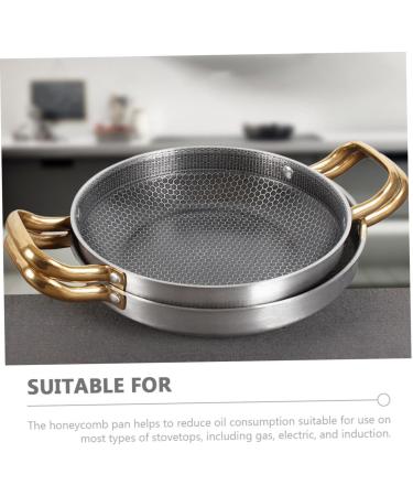 Alipis 26c Stainless Steel Cooking Pot Crayfish Camping Wok Induction Cooker maifan Wok Omelet pan Non Stick pan Amphora Saucepan Spanish Paella pan Stainless Steel Honeycomb 39x26cm As Shown - Buy Online on GoSupps.com