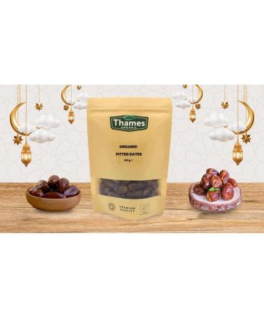 Organic Dried Pitted Dates - Raw Vegan GMO-Free - No Additives or Preservatives High Fibre Certified Organic - Nutritious Delicious and Convenient - Thames Organic 250g - Buy Online on GoSupps.com