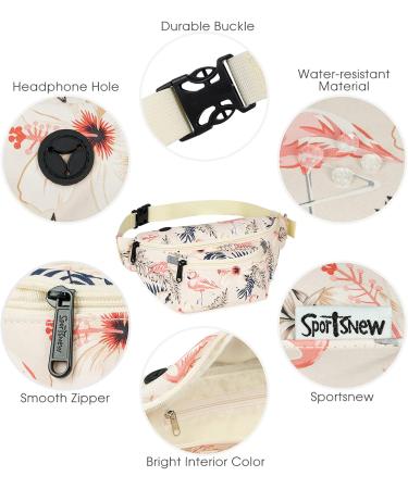 Fanny Pack for Men Women - Waist Bag Pack - Lightweight Belt Bag for Travel Sports Hiking Flamingo 11" x 5" x 6" L(11" x 5" x 6") - Buy Online on GoSupps.com