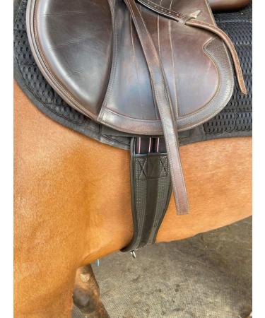 Preto Horse Synthetic Girth For Saddles Comfort Waffle Neoprene Equine Girth anti-chafe elasticated end contour black anatomical/ergonomic Pvc Jumping Cushioning Girth 50"(125cm)