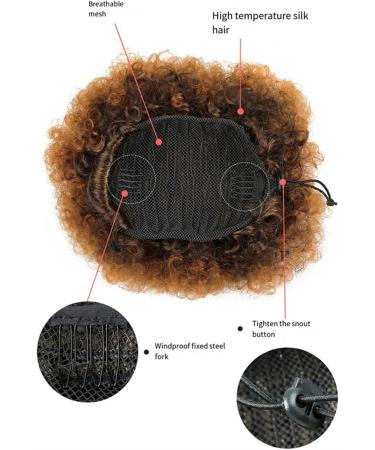 Hair Bun Hairpiece for Women Afro Puff Drawstring Ponytail Extension for Black Women Short Synthetic Hair Bun Curly Chignon Clip in Kinky Curly Drawstring Hairpiece Extensions Hair Chignons(30) - Buy Online on GoSupps.com