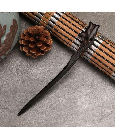 Vintage Handmade Lurrose Ebony Wooden Hair Stick - Tulip Hair Chopstick Decor for Women & Girls - Buy Online on GoSupps.com