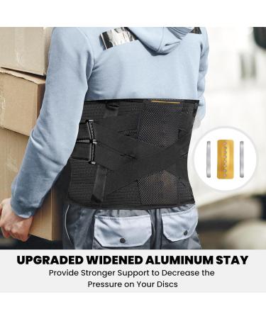Back Brace for Men and Women Back Support Belt for Lower Back Pain Relief Scoliosis Sciatica Herniated Disc Heavy lifting Lightweight Breathable Lumbar Support with Dual Adjustable Straps (Large) Large (Waist 38.6-45.28'') - Buy Online on GoSupps.com