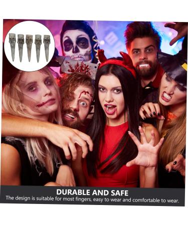 DIKACA Skeleton Fingers Vampire Finger Vampire Costume 5pcs False Nail Set Makeup Plastic Manicure Prom Props Halloween Finger Tips Witch Cosplay Finger Tips As Shown 4 9.5x2.5cm - Buy Online on GoSupps.com