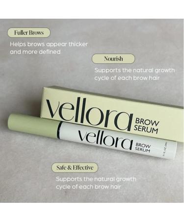 Eyebrow Serum by Vellora for Fuller Looking Brows 3mL Formulated with Nourishing Vitamins & Plant-Based Extracts Visibly Enhances Brow Definition and Fullness - Buy Online on GoSupps.com