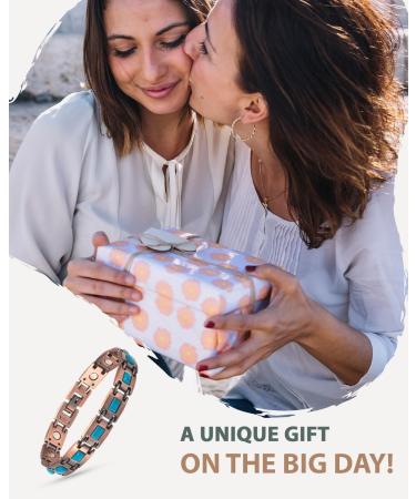 EnerCoppeX Copper Magnetic Bracelet for Women - Turquoise Jewelry with 3500 Gauss Magnet (COB-0168) - Buy Online on GoSupps.com