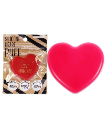 Pure Smile Sun Smile Silicone Heart Puff - Mat Red Women Sponge 1 Pc